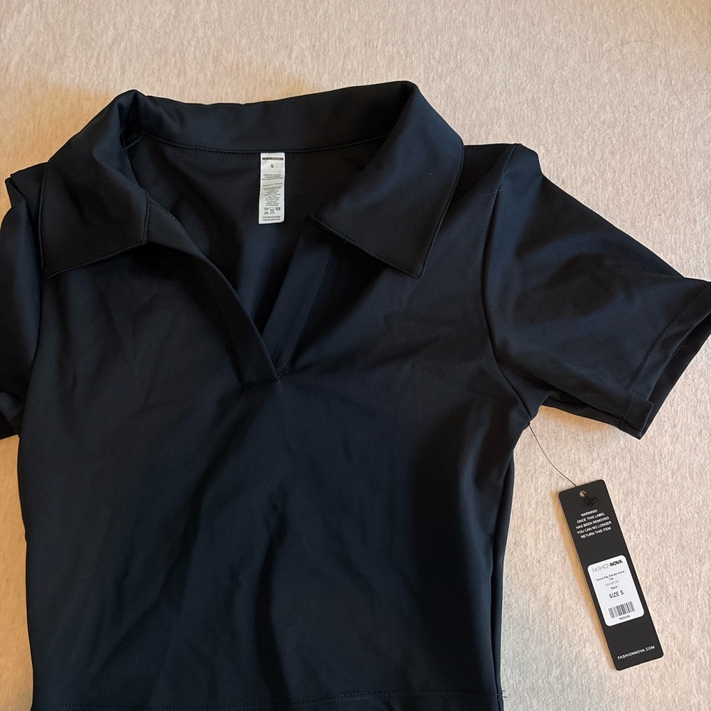 Fashion Nova Black Short Sleeve Top